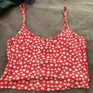 medium red flower tank top from shein